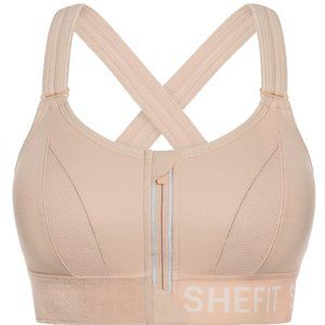 SHEFIT 110002 High Impact Ultimate Sports Bra Wire Free Front Zip Size 2 Luxe
